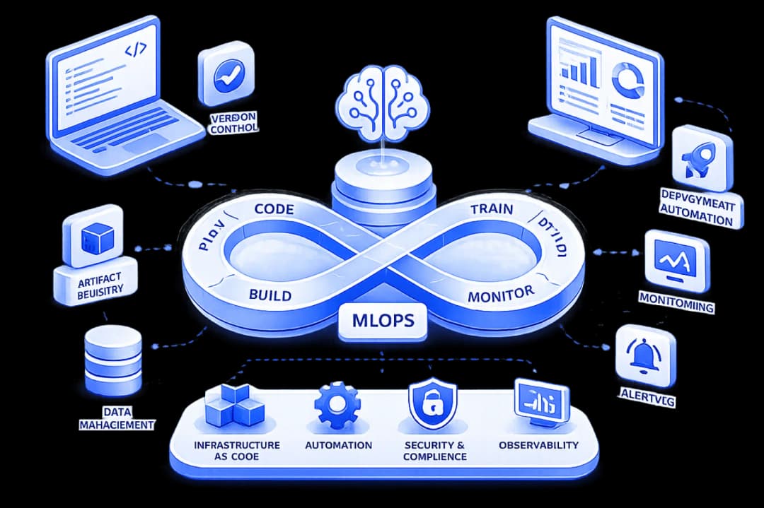 HiFX helps enterprises streamline machine learning operations through scalable MLOps ecosystems, intelligent automation workflows, cloud-native infrastructure, and AI deployment pipelines designed for reliability, performance, and long-term scalability.